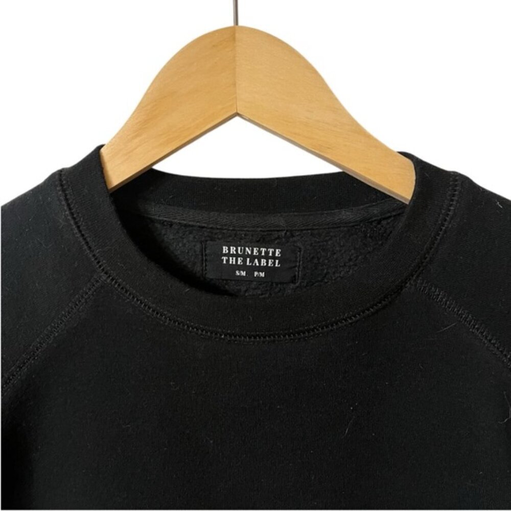 Brunette The Label Black Crew Oversized Sweatshirt BRUNETTE - size S/M - Picture 4 of 6